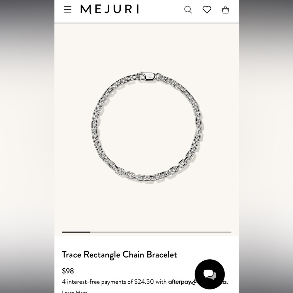 Mejuri Trace Rectangle Chain Bracelet 6.5 in